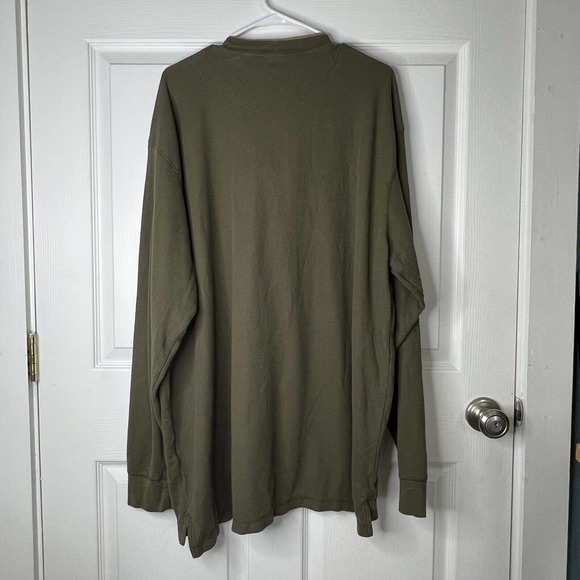 REDHEAD Mens Shirt 3XL Long Sleeve 1/4 Button Up Casual Outdoors Green/Brown - Picture 4 of 4